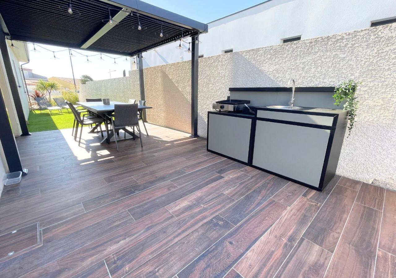 Villa Contemporaine Avec Piscine Chauffee Proche Des Plages Sauvian Eksteriør billede