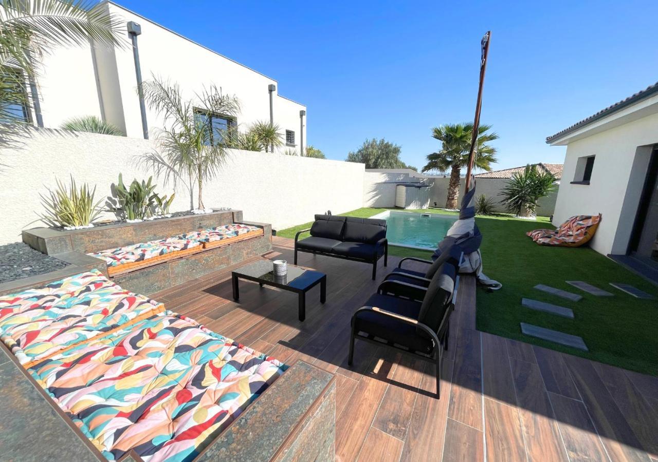 Villa Contemporaine Avec Piscine Chauffee Proche Des Plages Sauvian Eksteriør billede