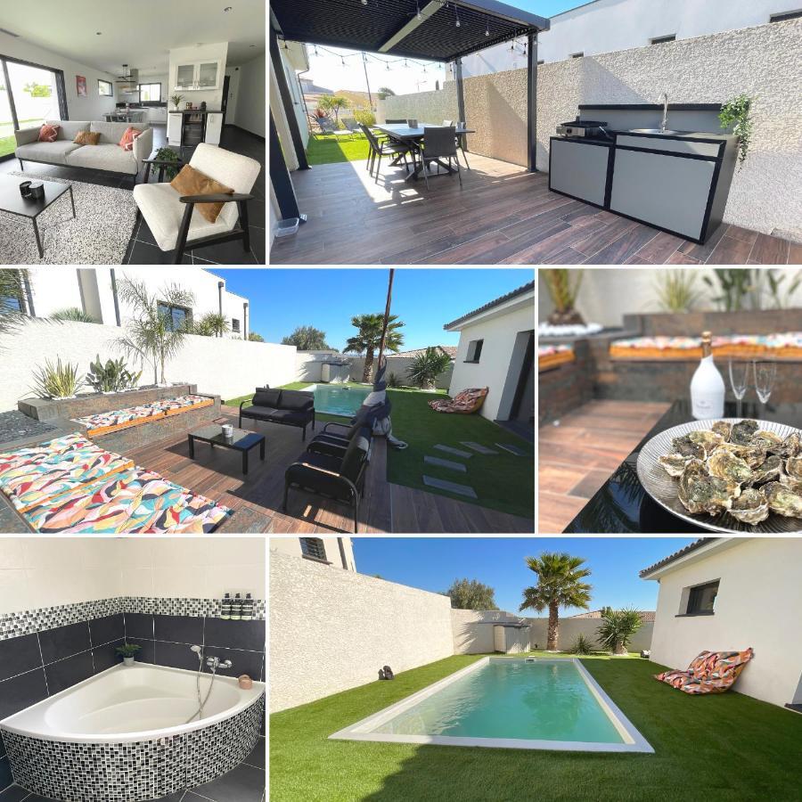 Villa Contemporaine Avec Piscine Chauffee Proche Des Plages Sauvian Eksteriør billede